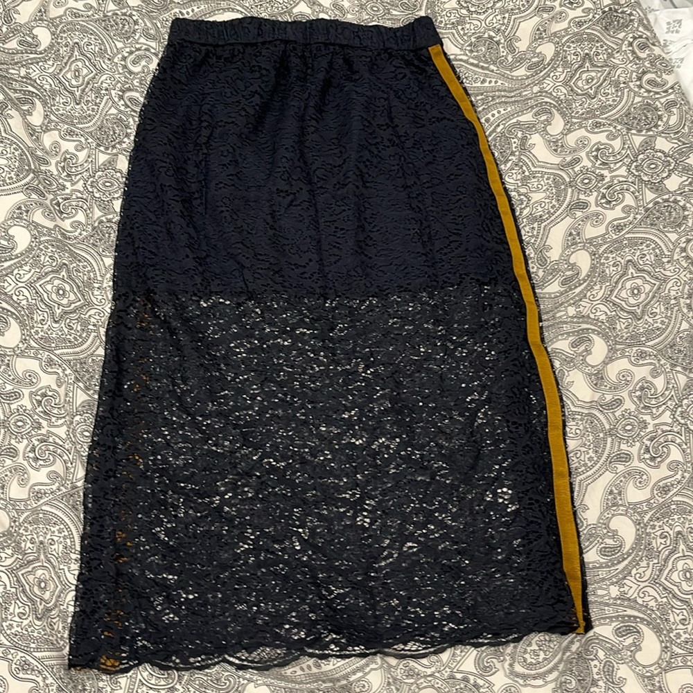 Zara Gold Strap Lace Midi Skirt